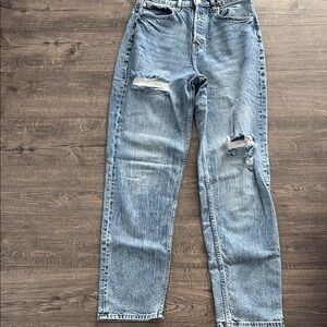 H&M Blue Straight Leg Jeans for Women
